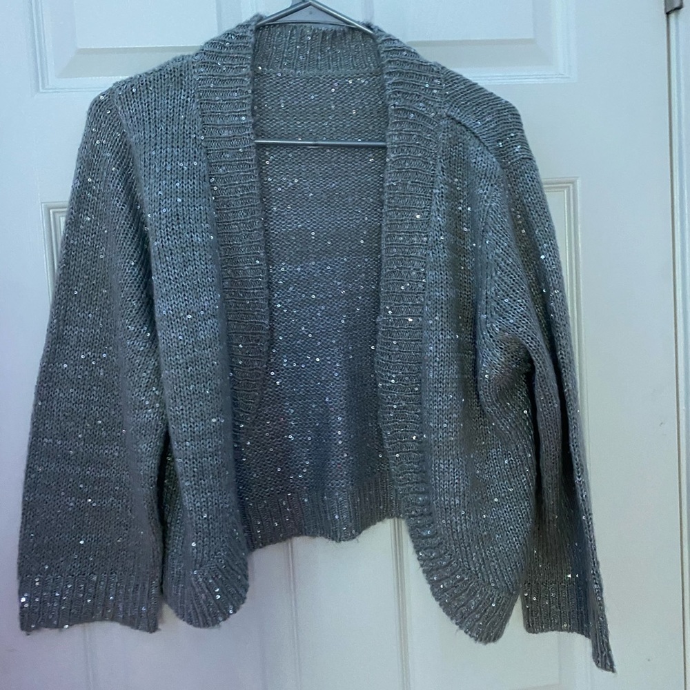 Grey Sequined Cardigan